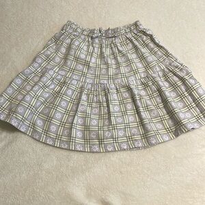 Purple/green plaid and flower skirt